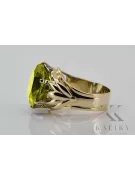 Винтидж стил Пръстен Yellow Peridot 8K жълто злато vrc029x-yp Art Deco Руски винтидж бижута Ар-деко, стил СССР